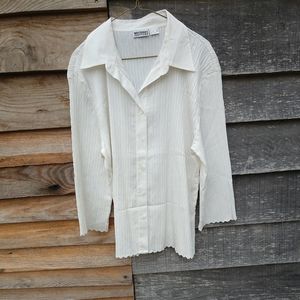 🆕🌠Western II Connection Women's Button Front Plisse Pattern Blouse NWOT 2X